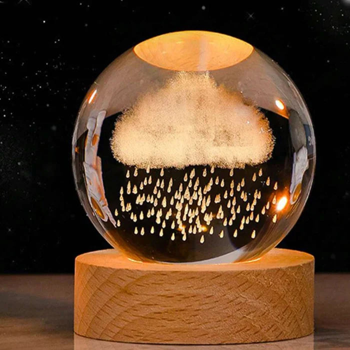 Betoverende Hemelse Glansbol - 3D Ruimte Lamp