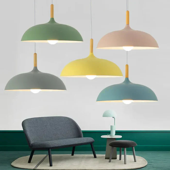 Elegante Scandinavische Eiken Plafondlamp met LED