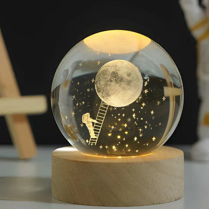 Betoverende Hemelse Glansbol - 3D Ruimte Lamp