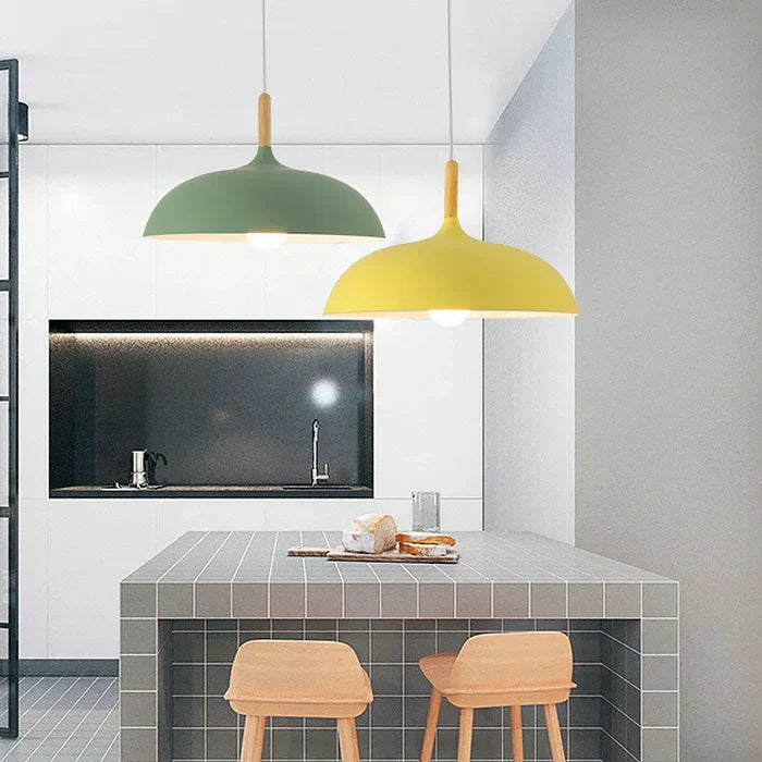 Elegante Scandinavische Eiken Plafondlamp met LED