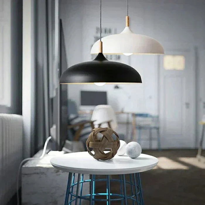 Elegante Scandinavische Eiken Plafondlamp met LED
