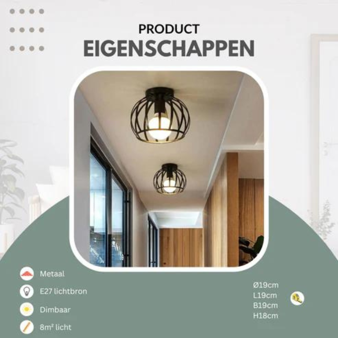 Industriële Plafondlamp met Open Ontwerp