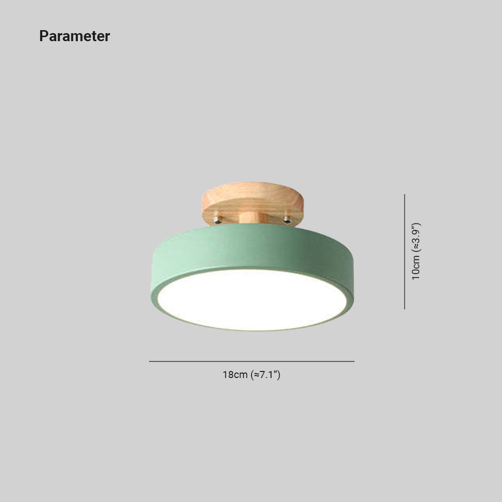 Moderne LED Plafondlamp van Hout en Acryl