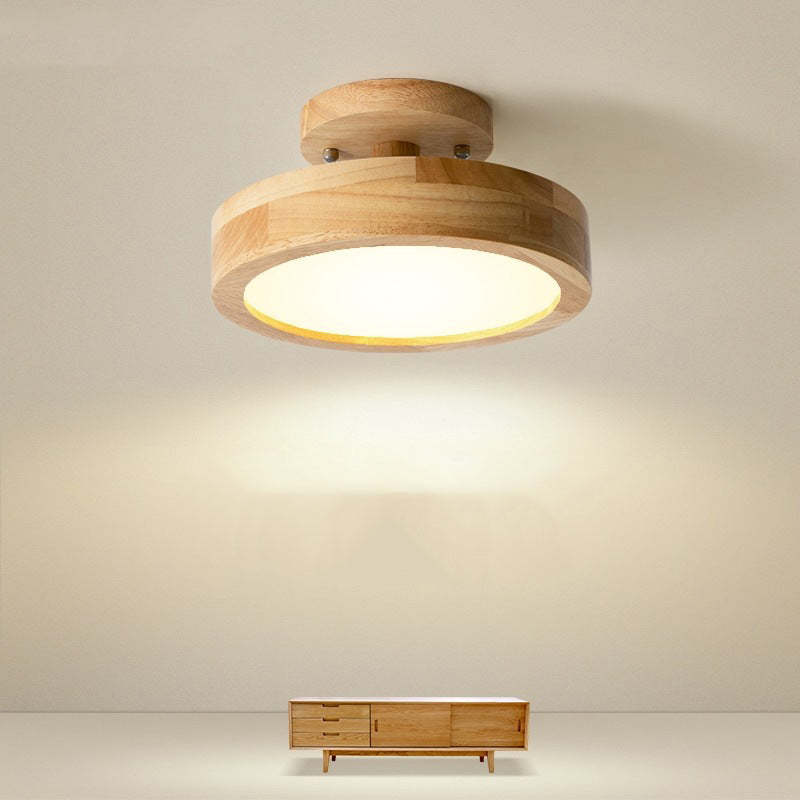 Moderne LED Plafondlamp van Hout en Acryl