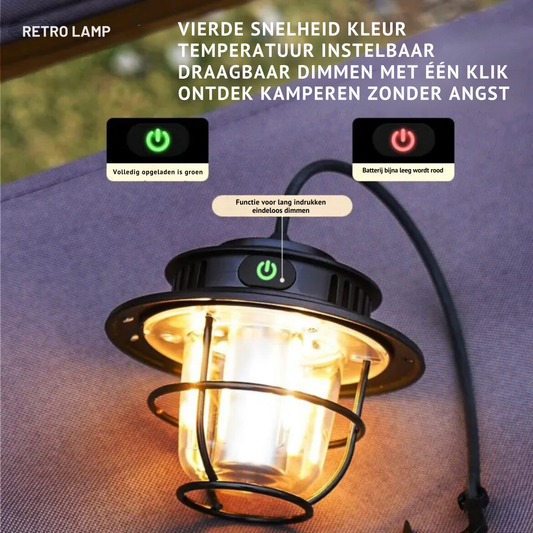 Vintage Draagbare LED Campinglamp met Stijl