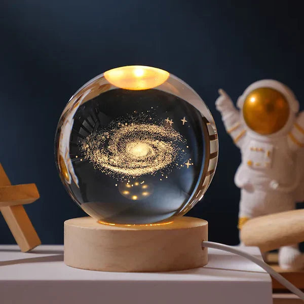 Betoverende Hemelse Glansbol - 3D Ruimte Lamp