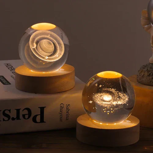 Betoverende Hemelse Glansbol - 3D Ruimte Lamp