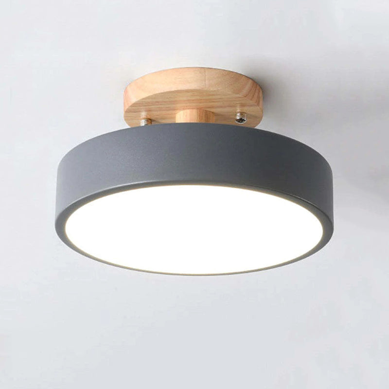 Moderne LED Plafondlamp van Hout en Acryl