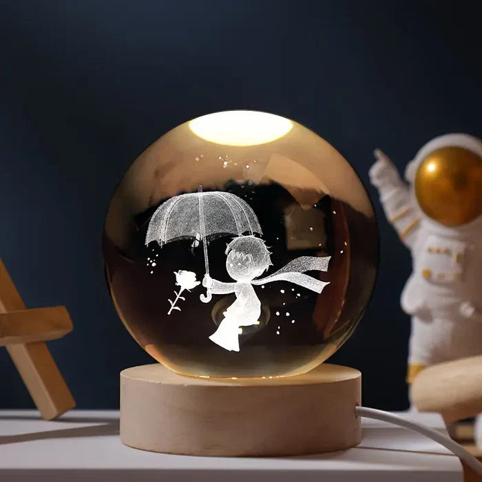 Betoverende Hemelse Glansbol - 3D Ruimte Lamp