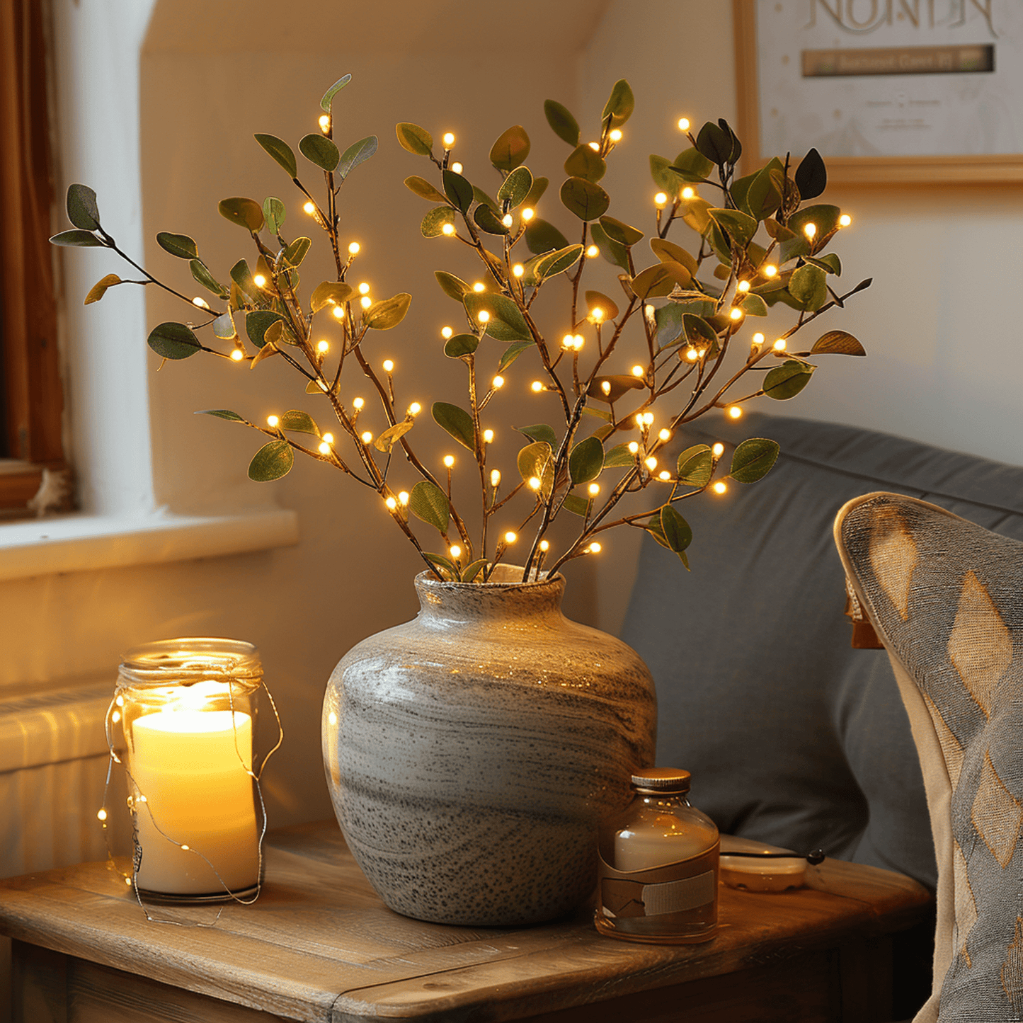 Betoverende LED Olijftak voor Woondecoratie