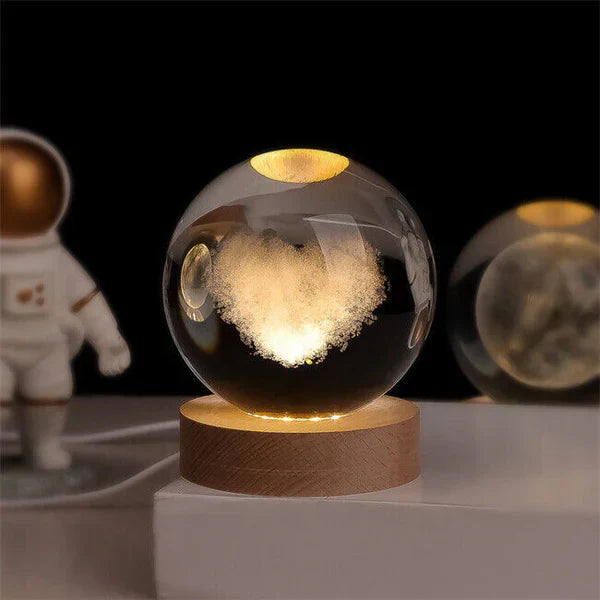 Betoverende Hemelse Glansbol - 3D Ruimte Lamp