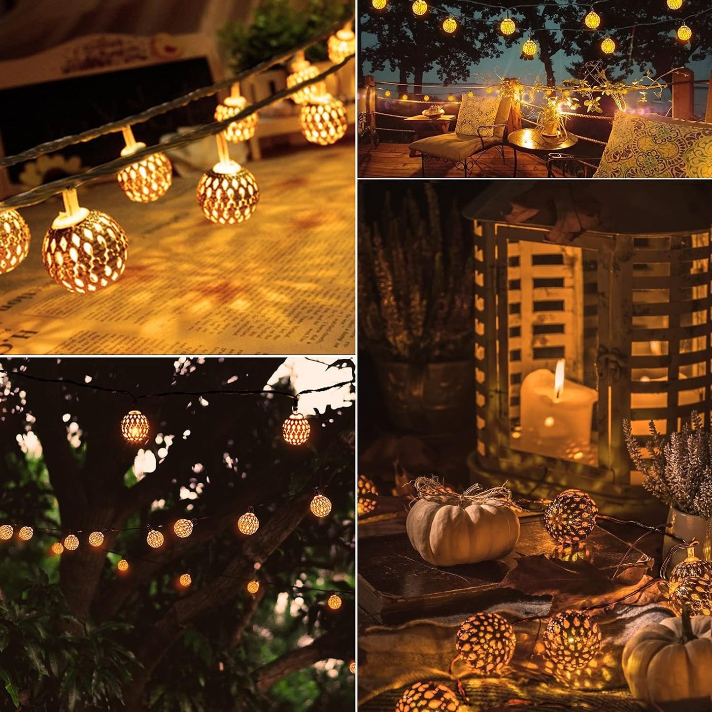 Betoverende Marokkaanse Zonne-String Lights voor Buiten