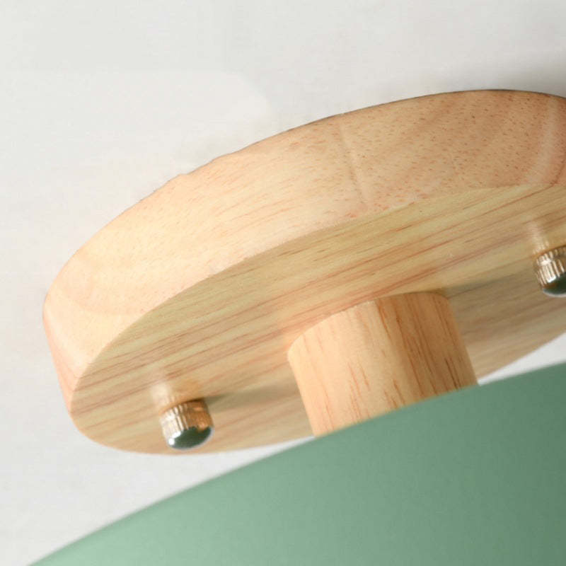 Moderne LED Plafondlamp van Hout en Acryl