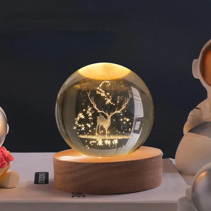 Betoverende Hemelse Glansbol - 3D Ruimte Lamp