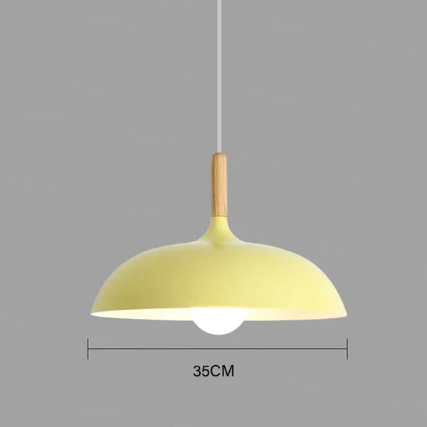 Elegante Scandinavische Eiken Plafondlamp met LED