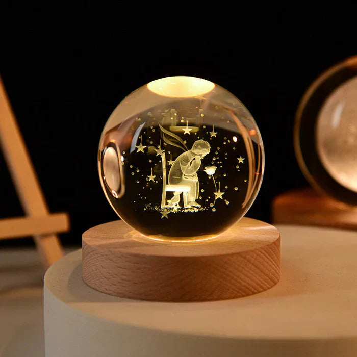 Betoverende Hemelse Glansbol - 3D Ruimte Lamp