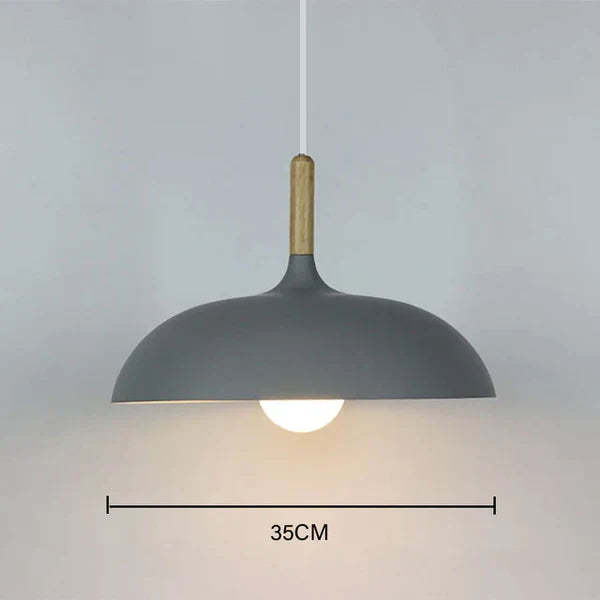 Elegante Scandinavische Eiken Plafondlamp met LED