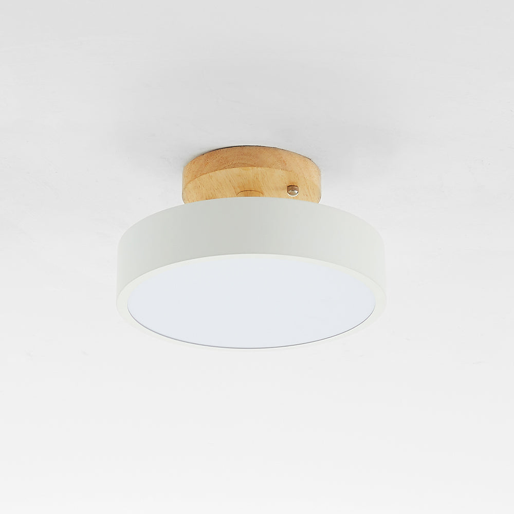 Moderne LED Plafondlamp van Hout en Acryl