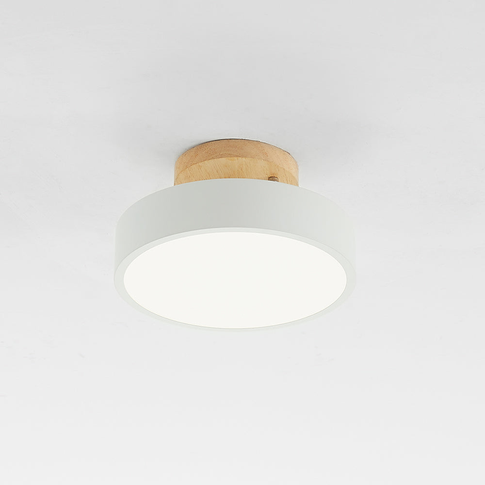 Moderne LED Plafondlamp van Hout en Acryl