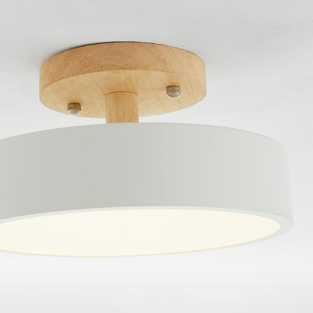 Moderne LED Plafondlamp van Hout en Acryl