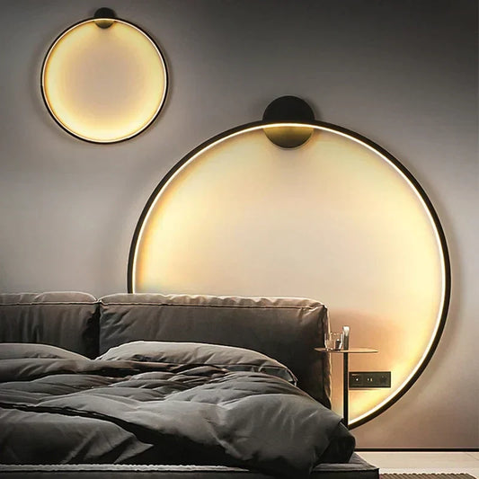 Elegante Minimalistische Ronde Wandlamp voor Sfeervolle Verlichting