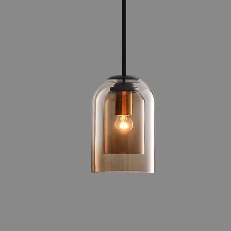 Elegante Dubbele Glazen Hanglamp voor Modern Interieur