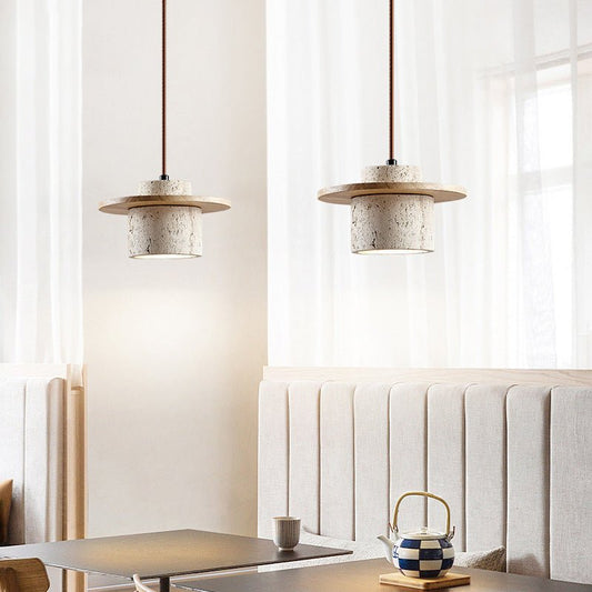 Elegante Travertin Hanglamp voor Stijlvolle Verlichting