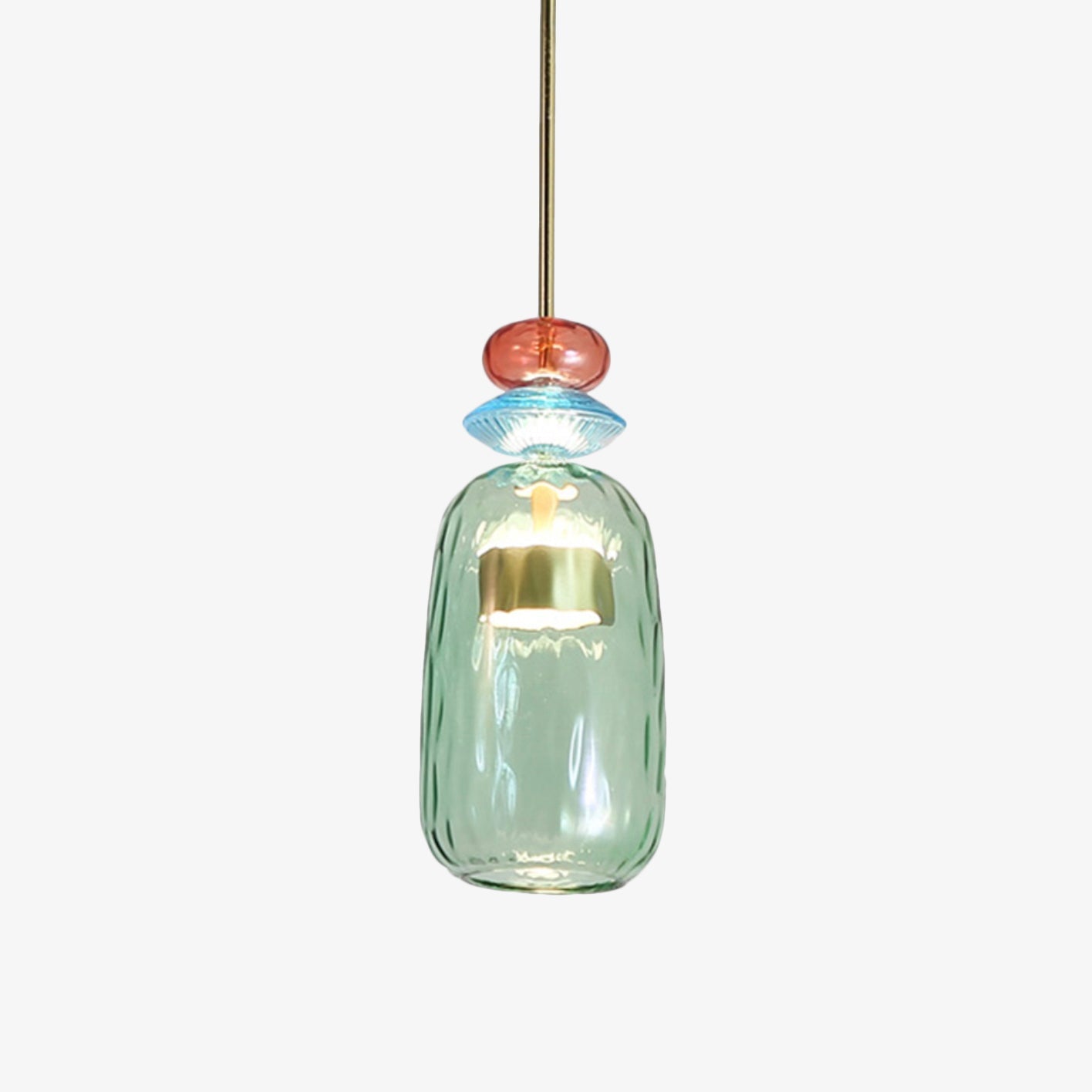 Elegante Gekleurde Glazen Hanglamp voor Sfeervolle Verlichting