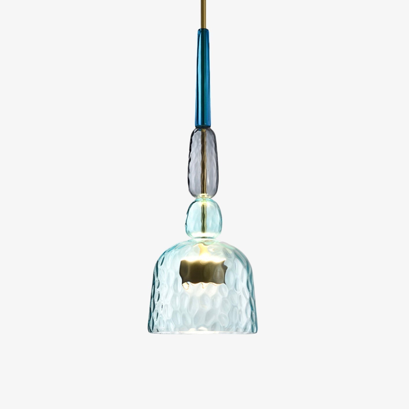 Elegante Gekleurde Glazen Hanglamp voor Sfeervolle Verlichting
