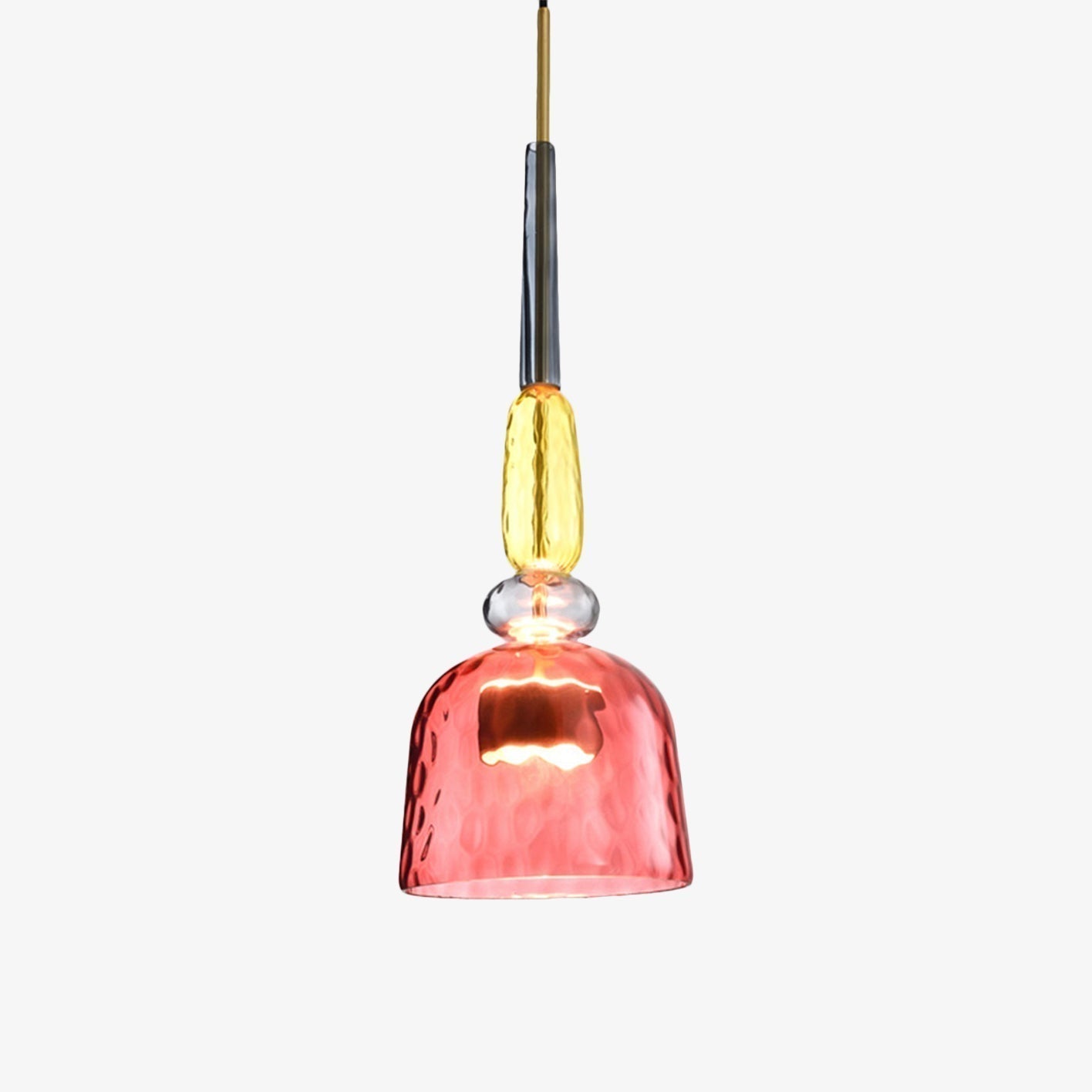 Elegante Gekleurde Glazen Hanglamp voor Sfeervolle Verlichting