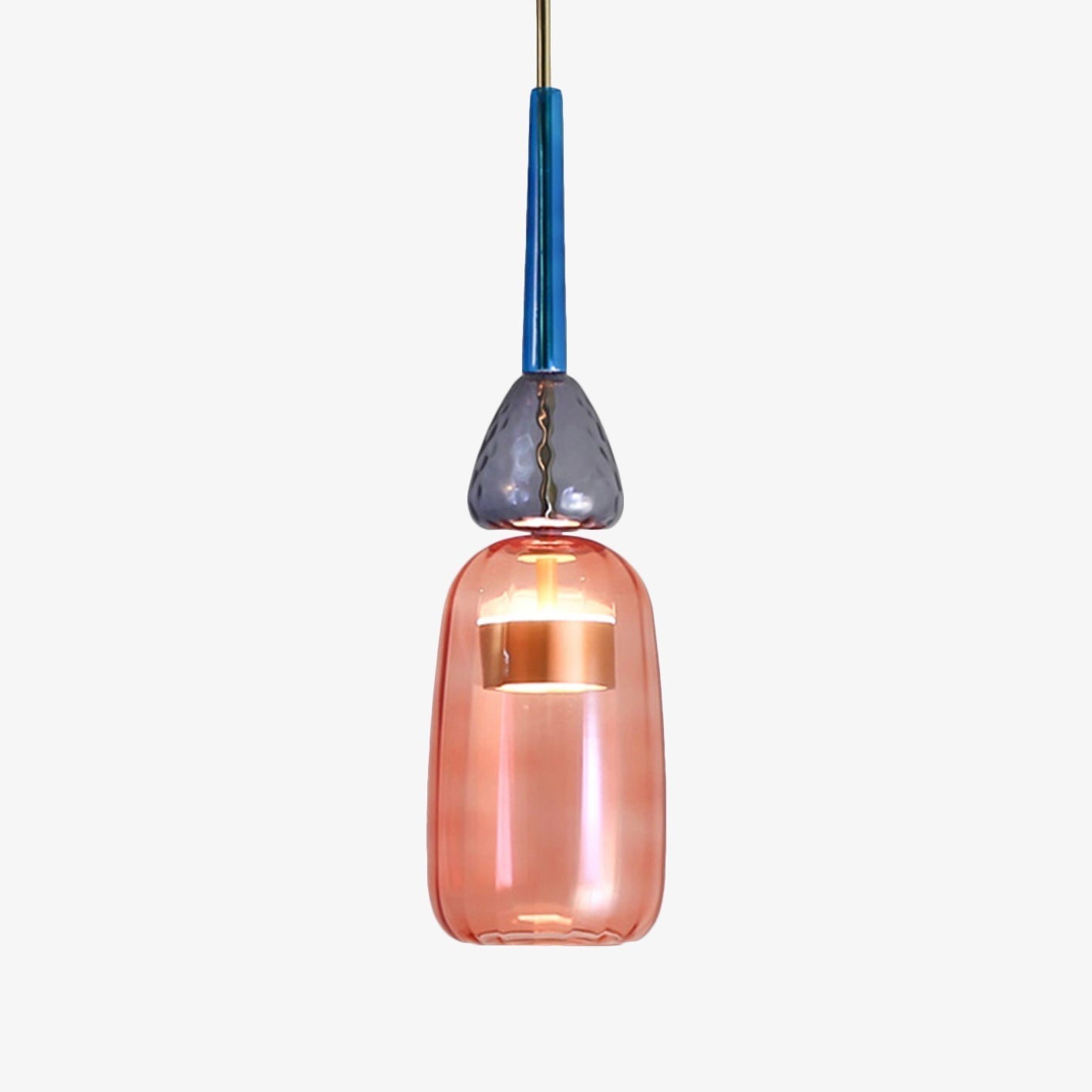Elegante Gekleurde Glazen Hanglamp voor Sfeervolle Verlichting