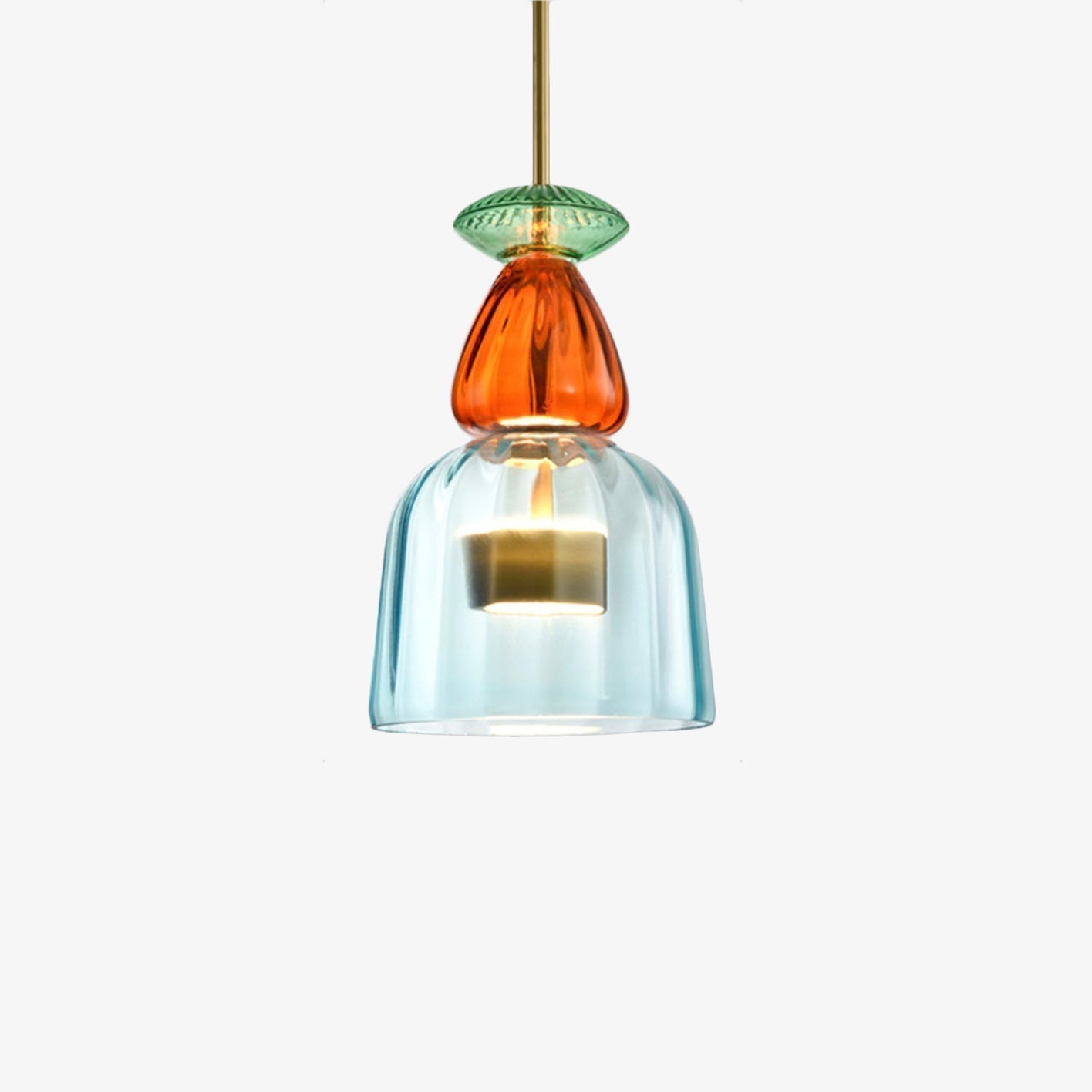 Elegante Gekleurde Glazen Hanglamp voor Sfeervolle Verlichting