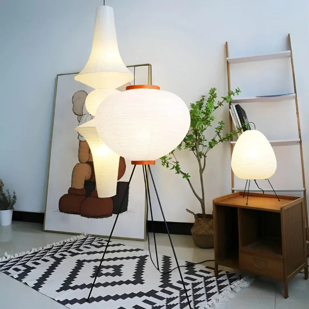 Elegante Vloerlamp van Rijstpapier – Sfeervolle Verlichting voor Elke Ruimte