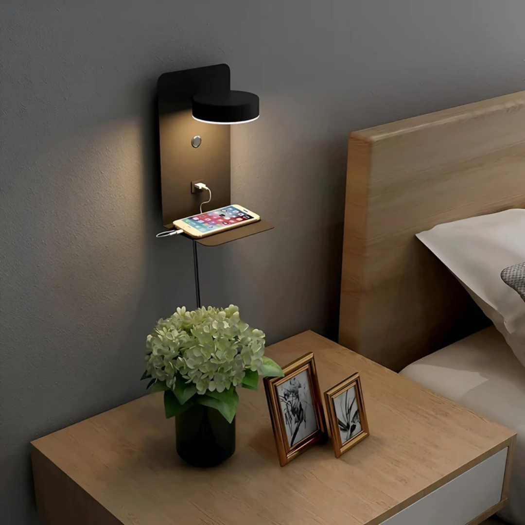 Moderne LED Wandlamp met USB Opladen