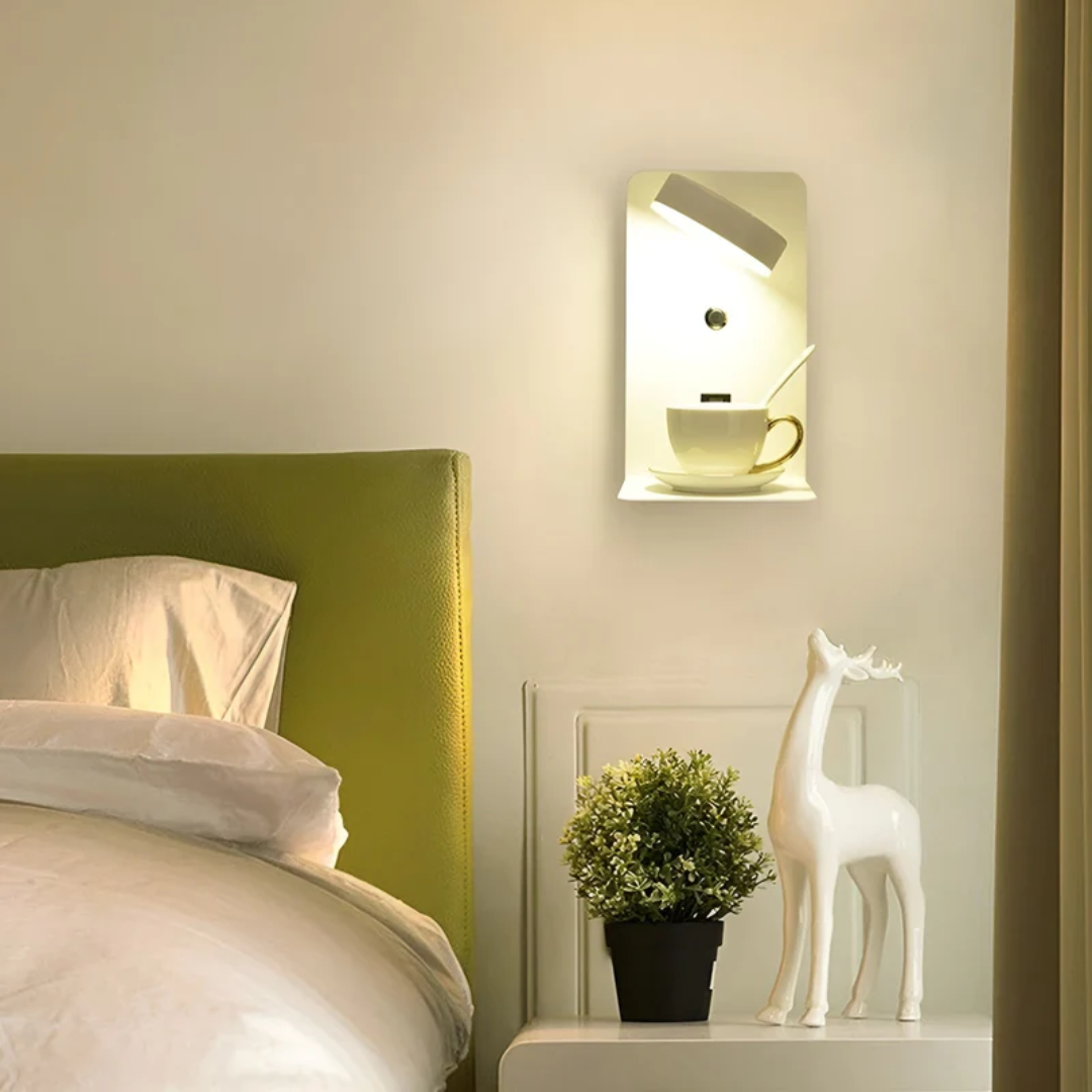 Moderne LED Wandlamp met USB Opladen