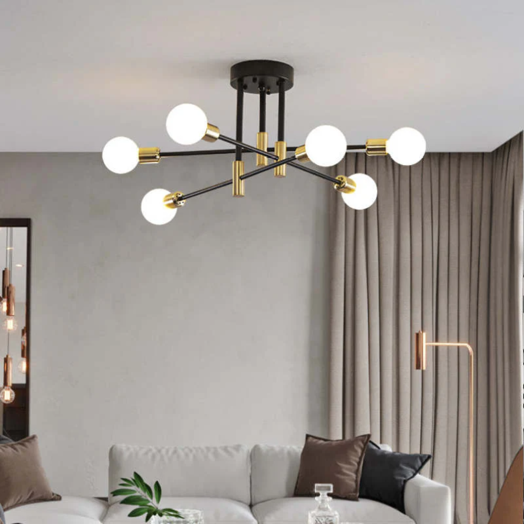 Elegante Moderne LED Plafondlamp in Zwart en Goud