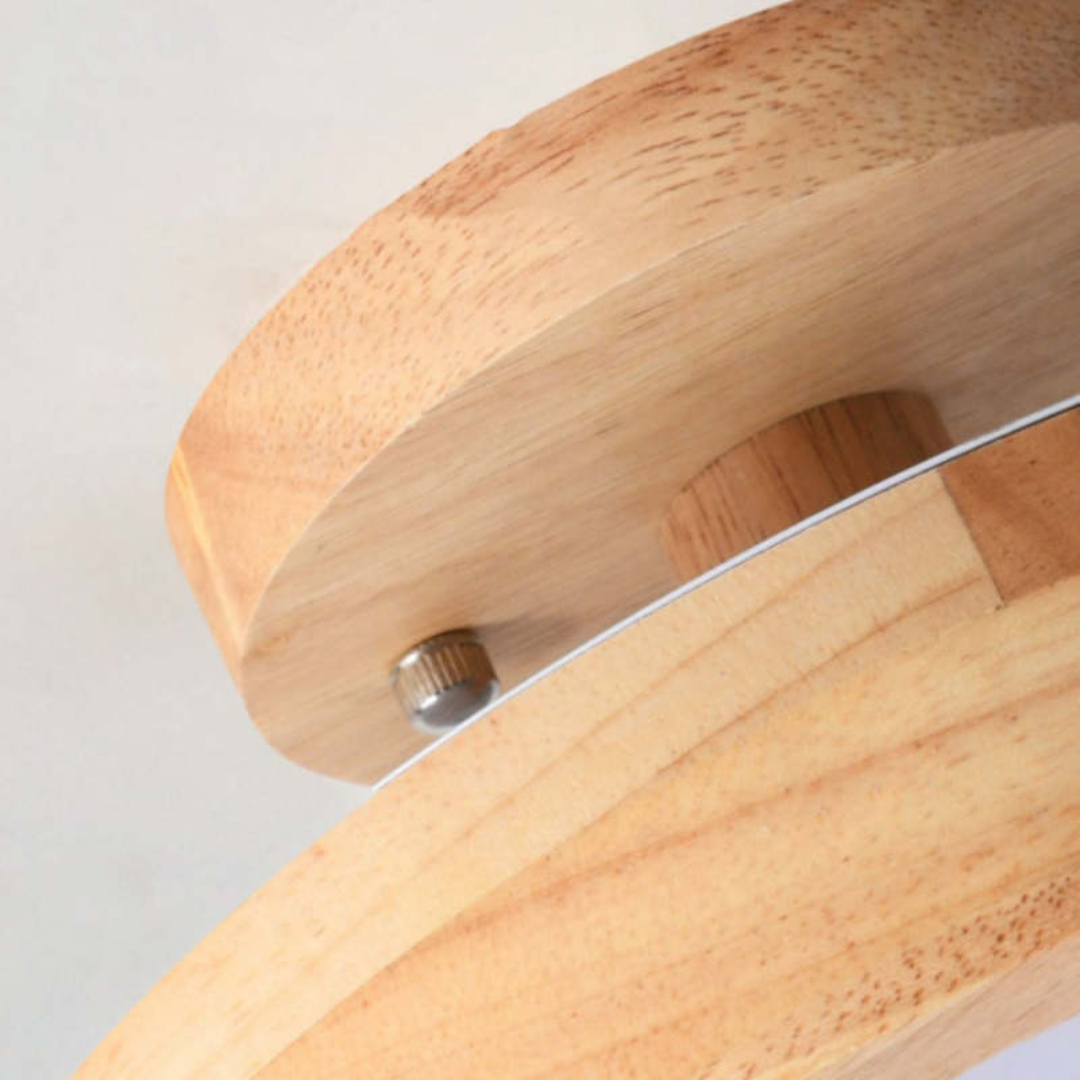 Moderne Ronde LED Plafondlamp met Hout