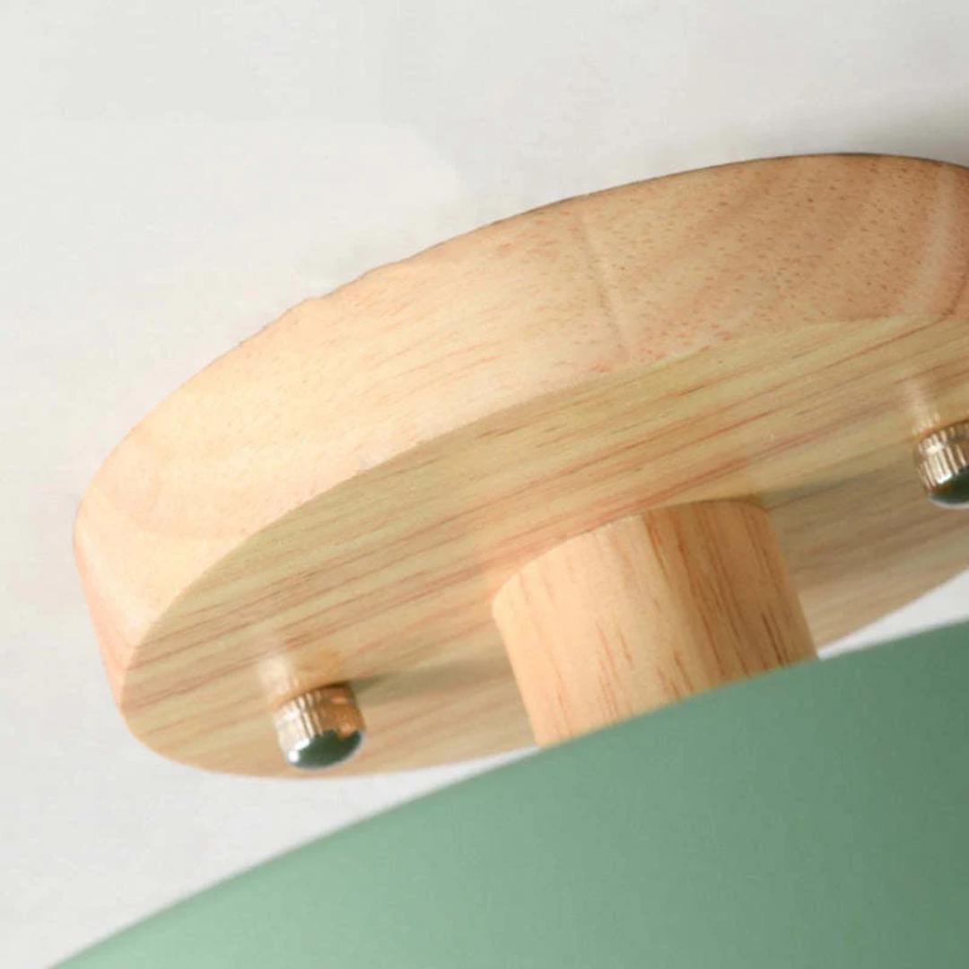 Moderne Ronde LED Plafondlamp met Hout