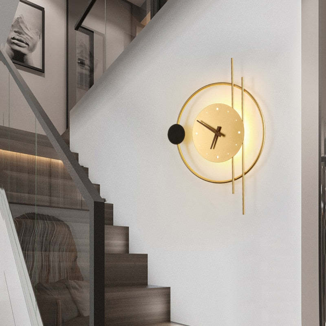 Moderne LED Wandklok met Verlichting