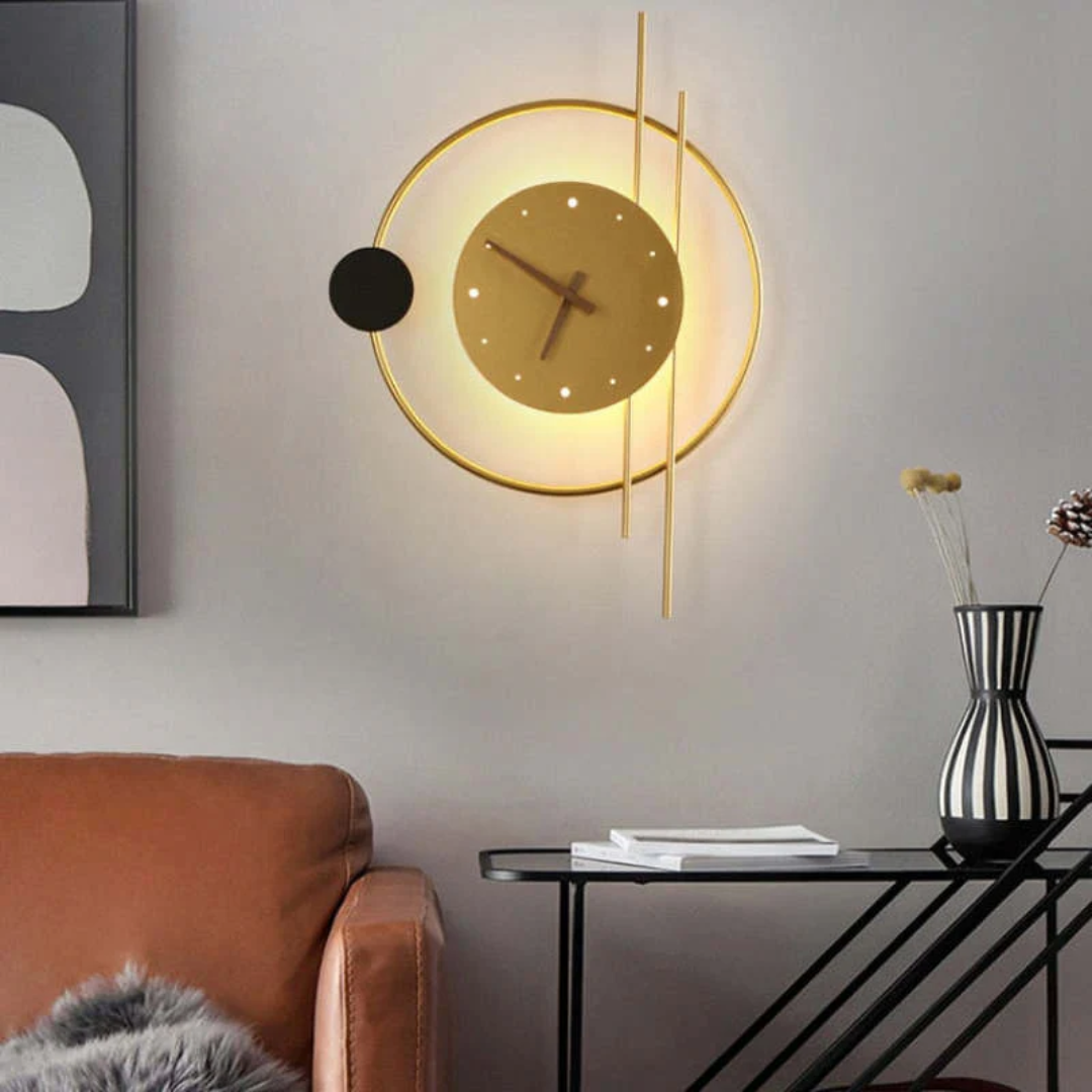 Moderne LED Wandklok met Verlichting