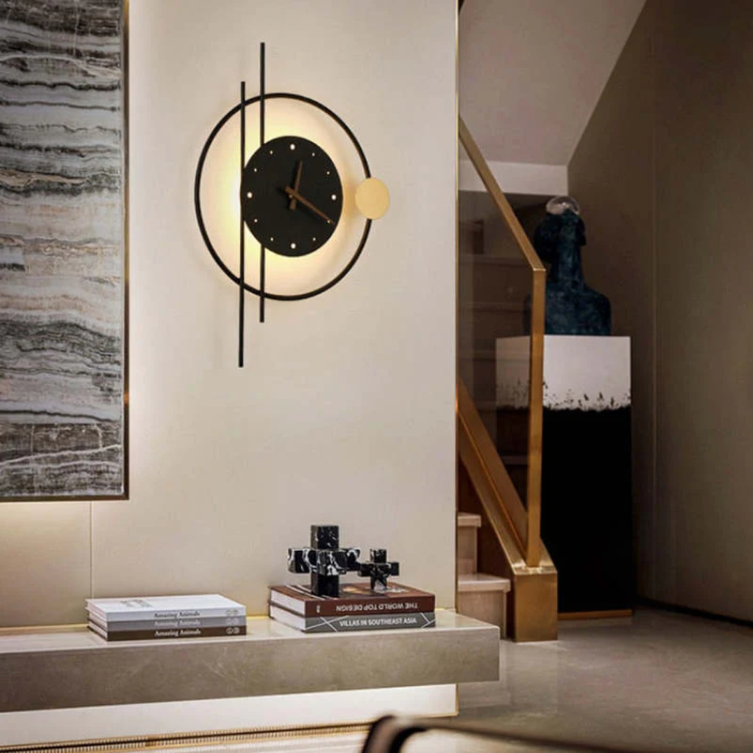 Moderne LED Wandklok met Verlichting