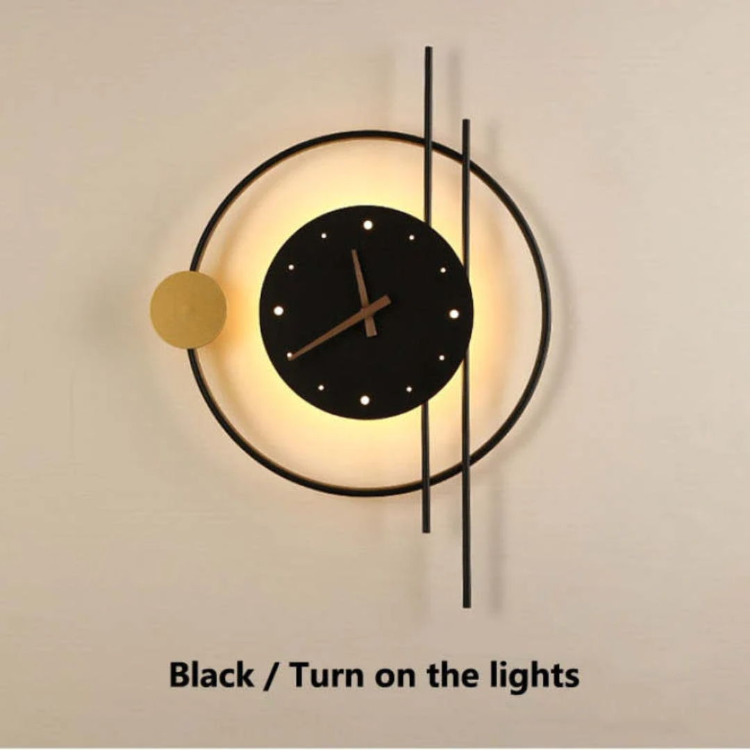 Moderne LED Wandklok met Verlichting