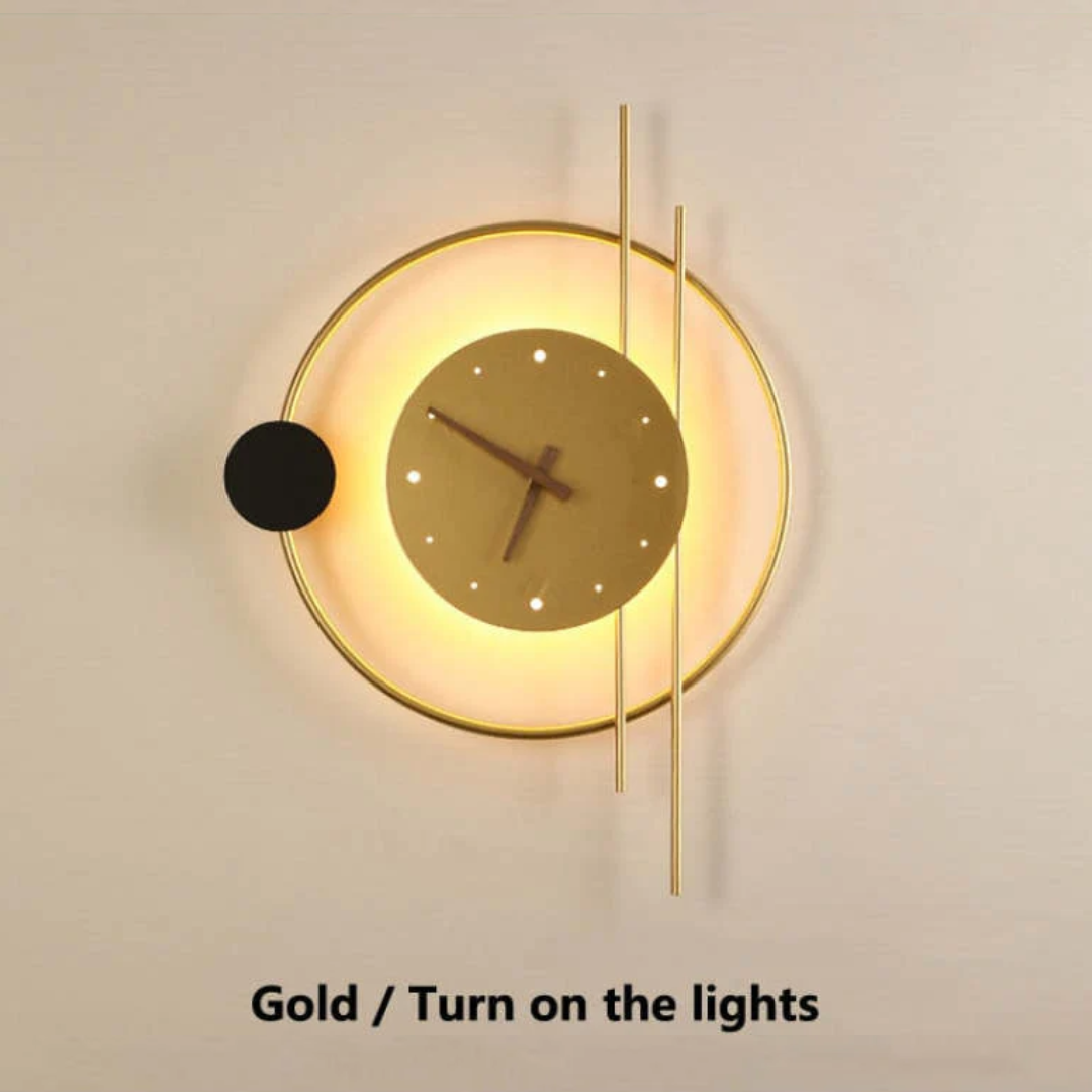 Moderne LED Wandklok met Verlichting