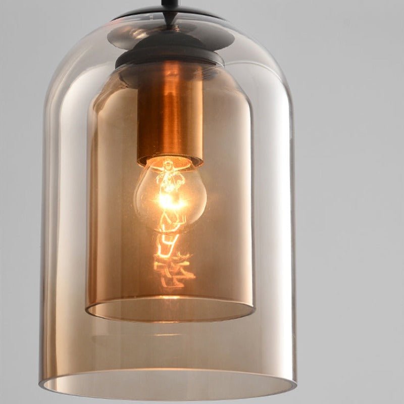 Elegante Dubbele Glazen Hanglamp voor Modern Interieur