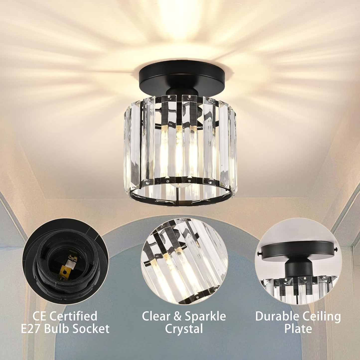 Elegante Kristallen Plafondlamp voor Modern Interieur