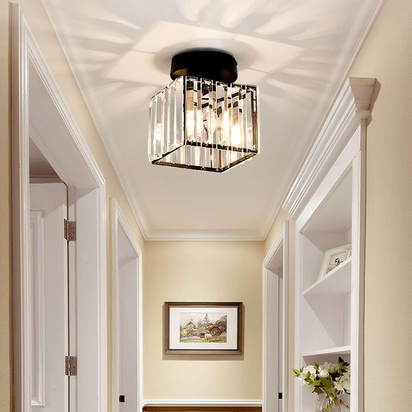 Elegante Kristallen Plafondlamp voor Modern Interieur
