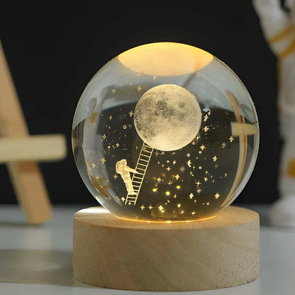 Betoverende Hemelse Glansbol - 3D Ruimte Lamp