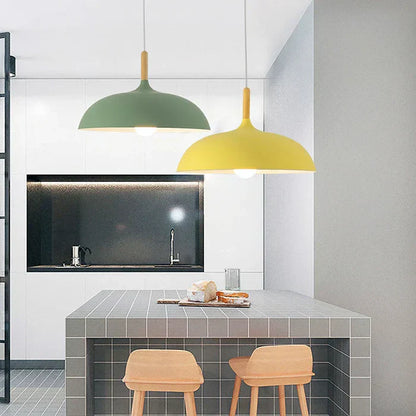 Elegante Scandinavische Eiken Plafondlamp met LED