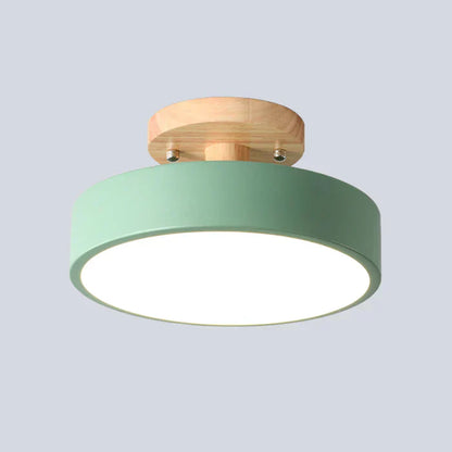 Scandinavische LED Plafondlamp met Houtdetails