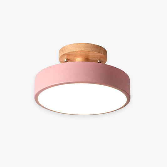 Moderne LED Plafondlamp van Hout en Acryl